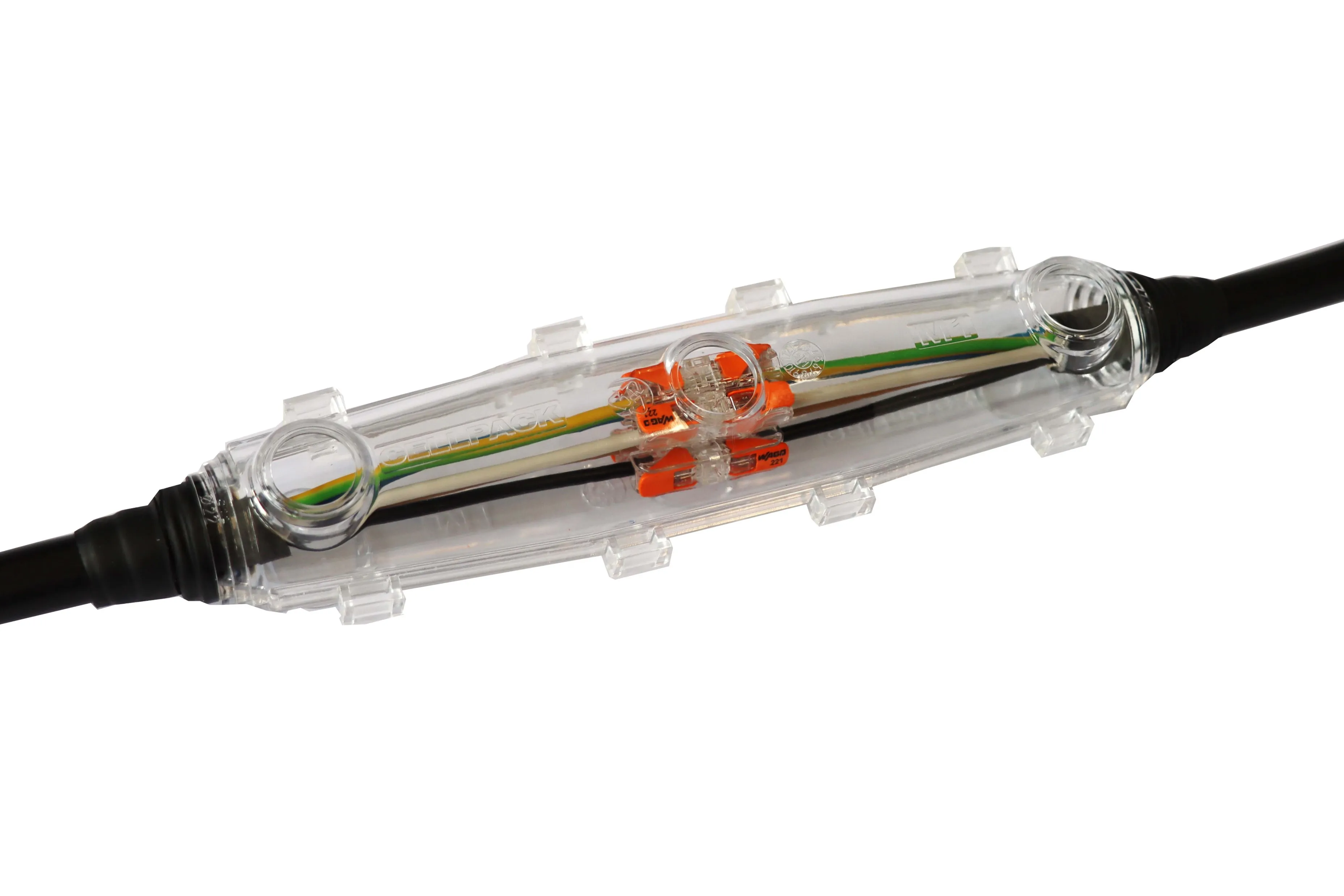 M-V-WAGO-EG Cast resin straight-through joint with WAGO COMPACT Splicing Connector type 221